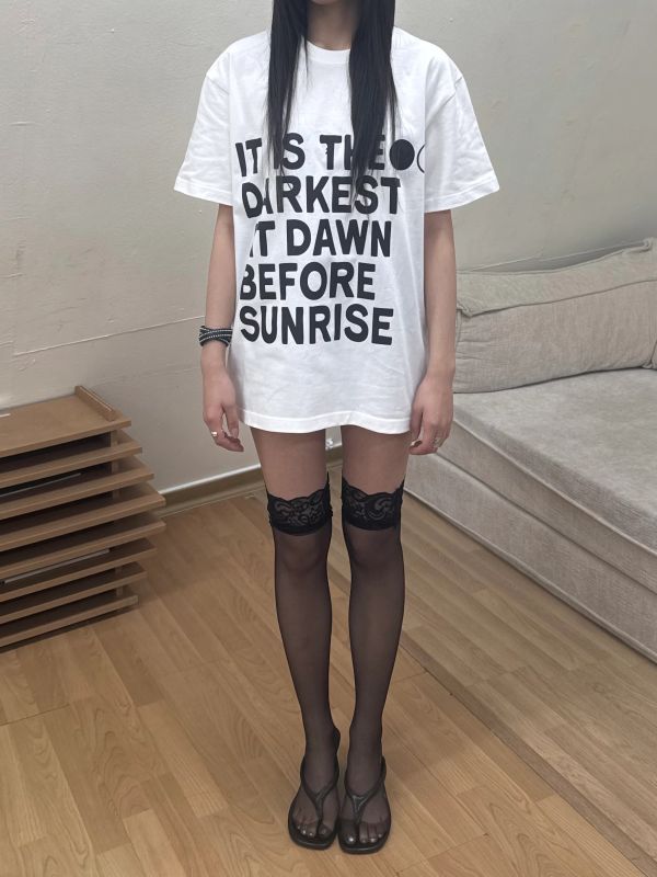 [UNISEX] BASIC PRINTING HALF SLEEVE T WHITE