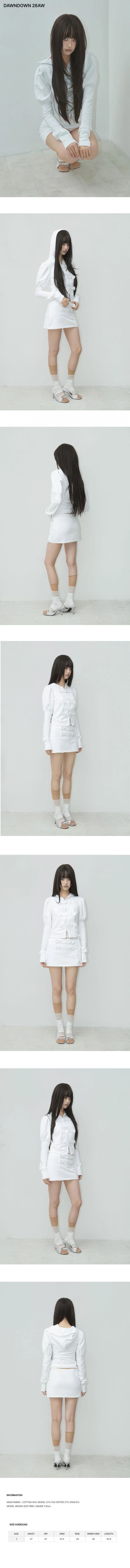 DOUBLE-BUTTON STRAP PANTSKIRT WHITE