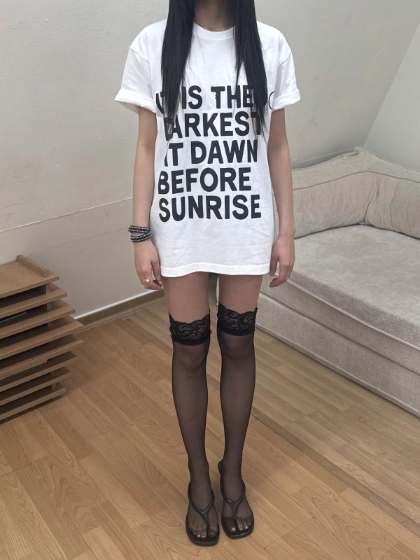 [UNISEX] BASIC PRINTING HALF SLEEVE T WHITE