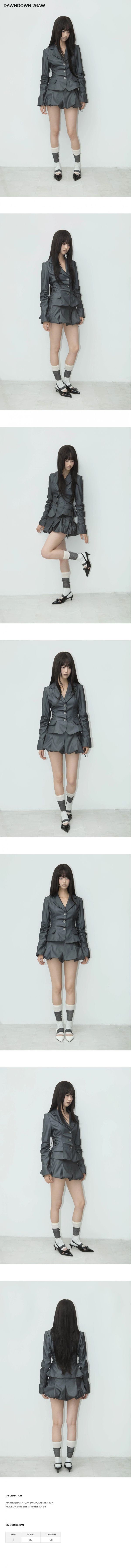 BALLOON STRAP LOW-RISE SKIRT CHARCOAL