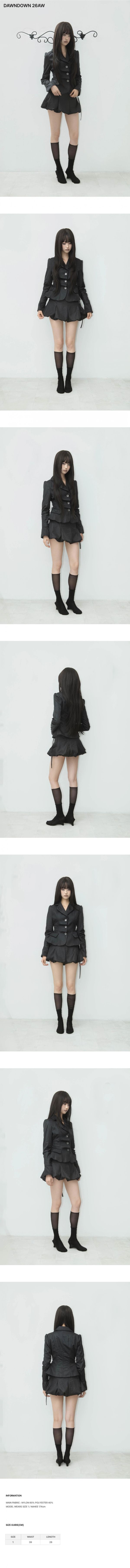 BALLOON STRAP LOW-RISE SKIRT BLACK