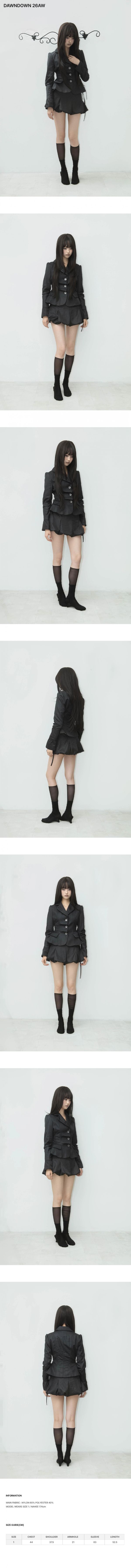 BALLOON WRINKLE CORSET JACKET BLACK