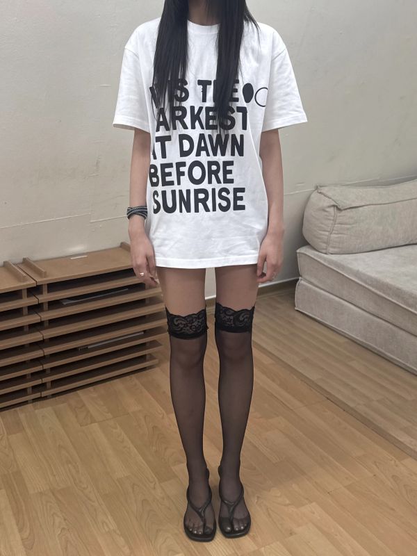 [UNISEX] BASIC PRINTING HALF SLEEVE T WHITE