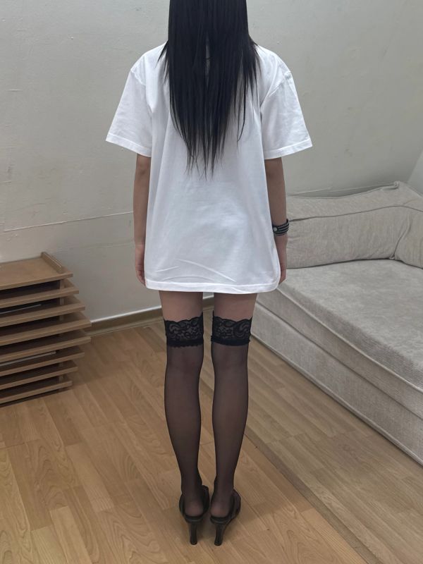 [UNISEX] BASIC PRINTING HALF SLEEVE T WHITE
