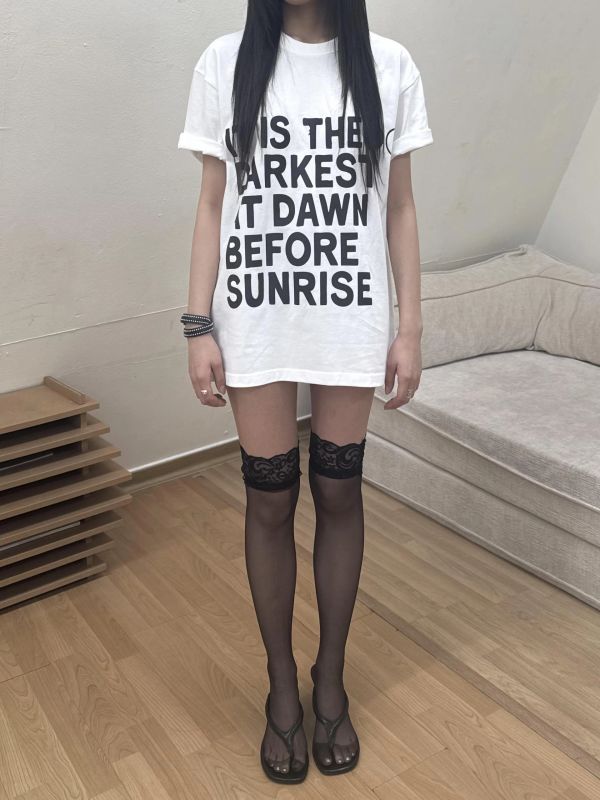 [UNISEX] BASIC PRINTING HALF SLEEVE T WHITE
