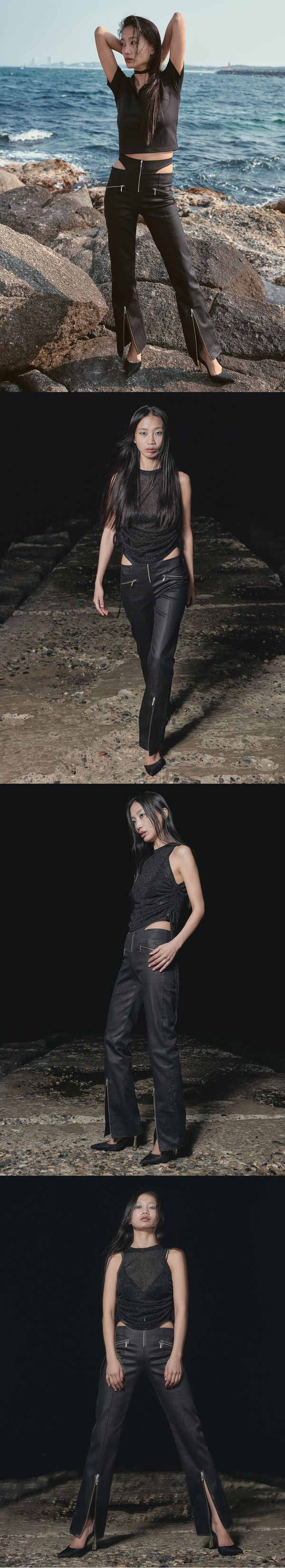 Zipslit Cutout Bootcut Pant