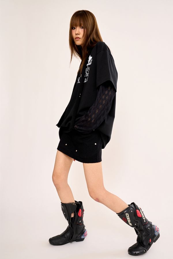 Layered T Shirt - Black