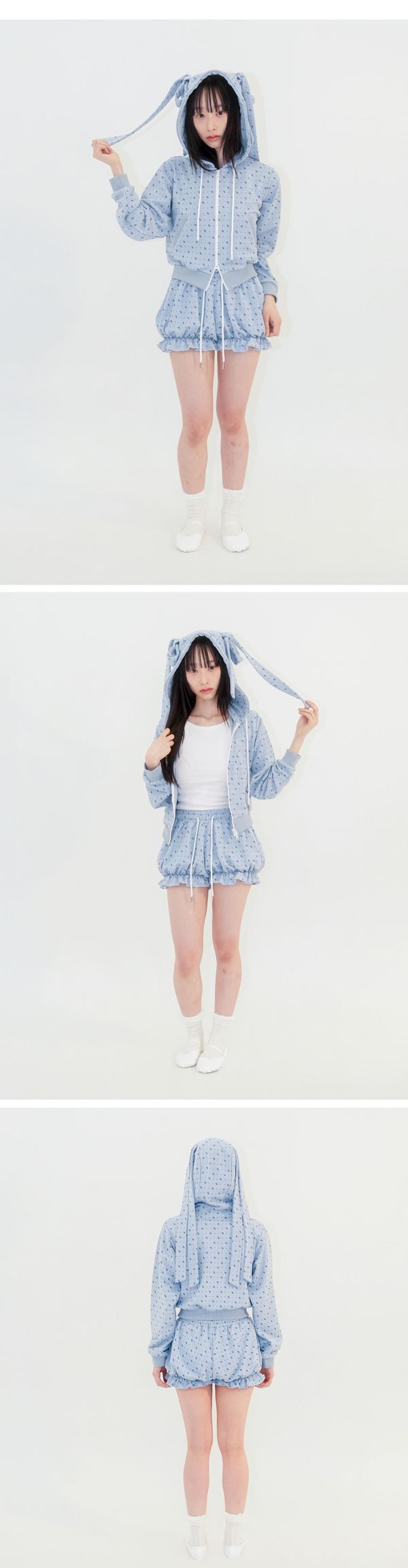 RIBBON PUMPKIN SHORTS - BLUE