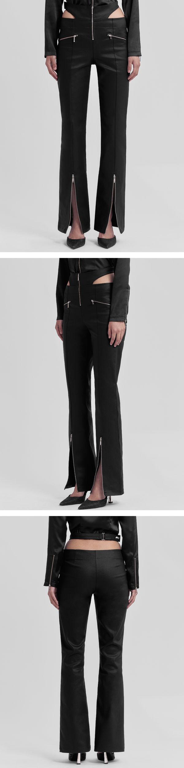 Zipslit Cutout Bootcut Pant