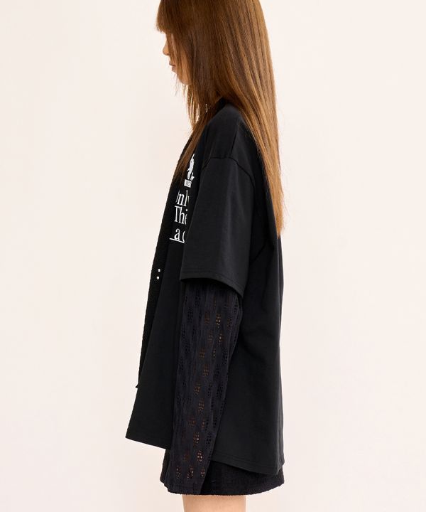 Layered T Shirt - Black