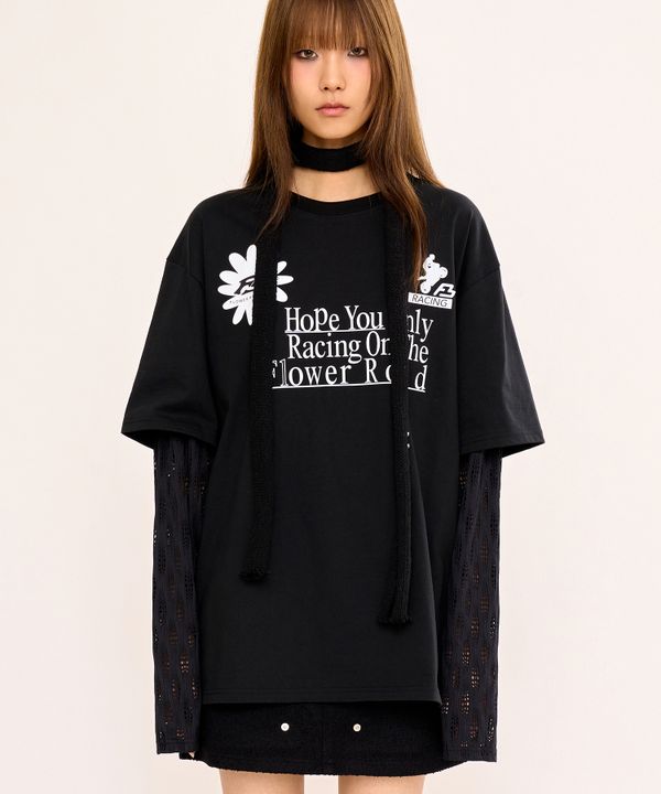 Layered T Shirt - Black