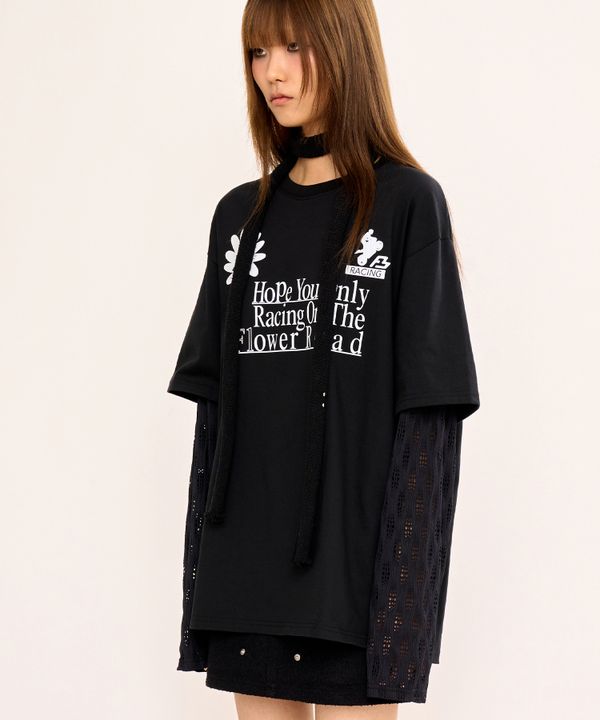 Layered T Shirt - Black