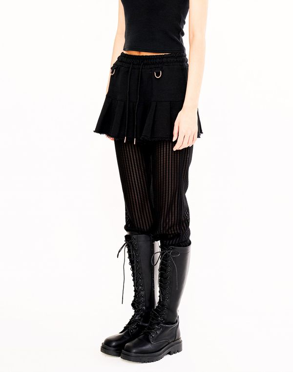 Sweat Pleats Skirt (Black)