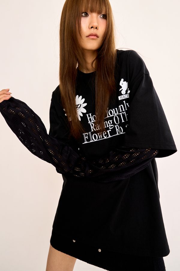 Layered T Shirt - Black